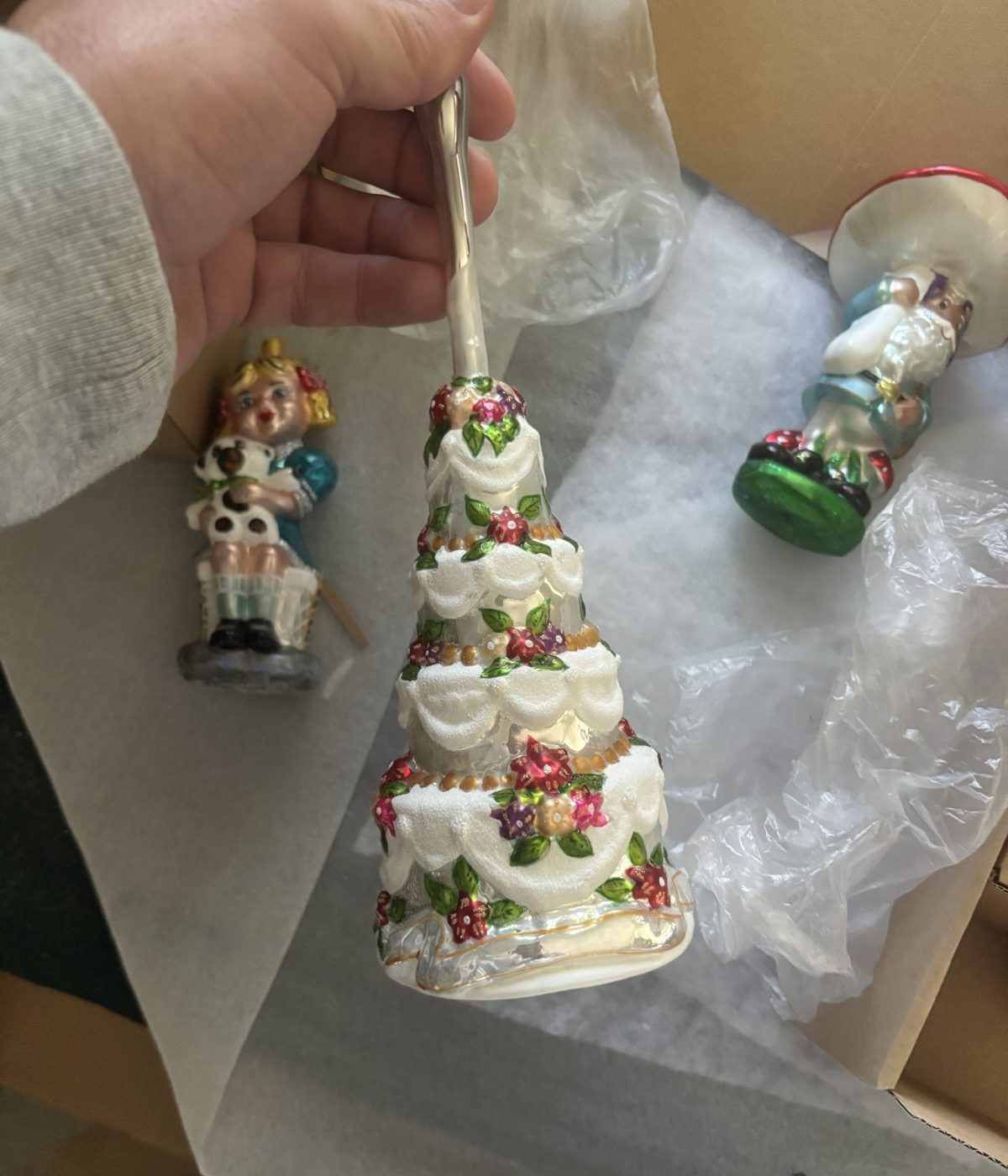 Finished ornament being packed in its box